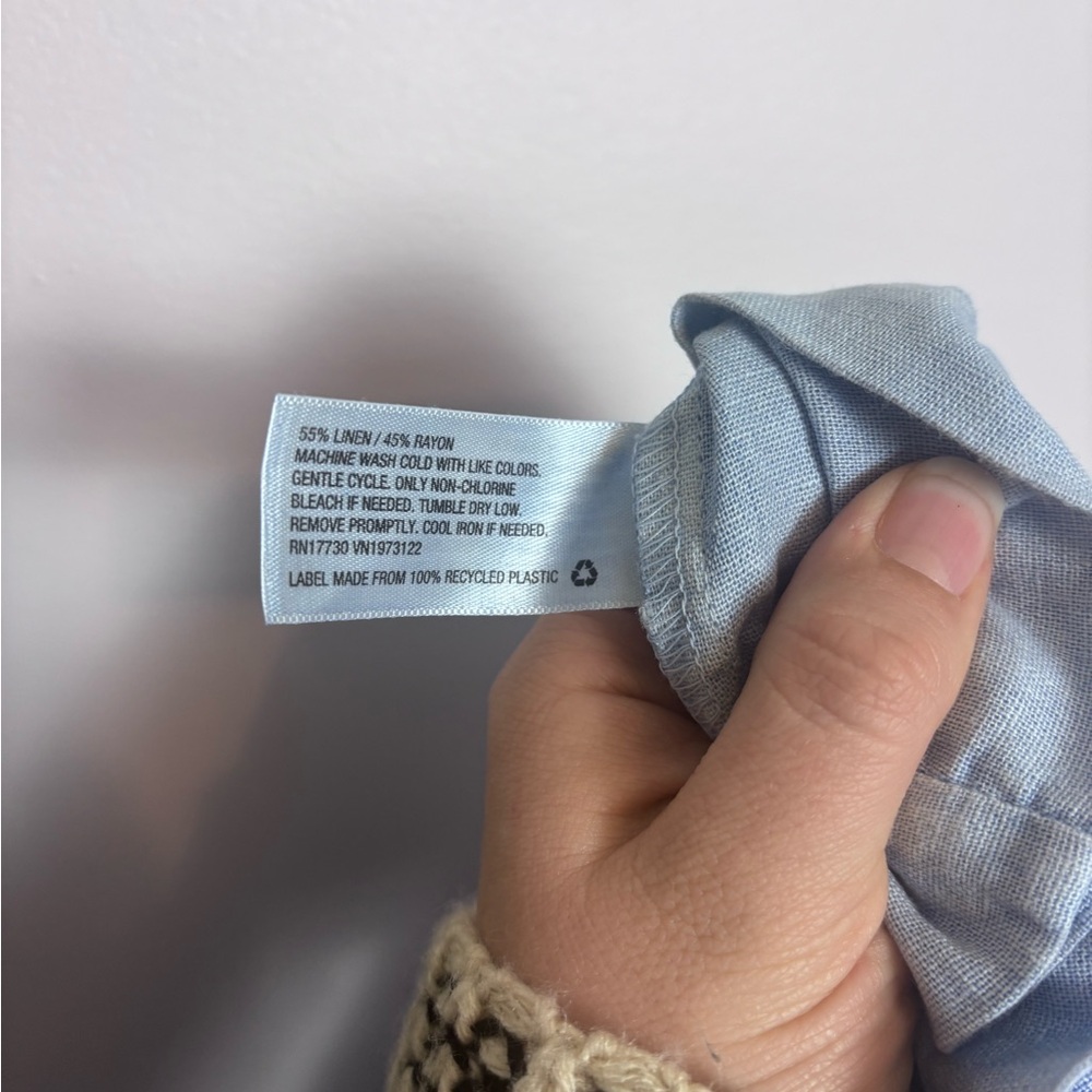 Universal Thread Light Blue Chambray Linen Blend … - image 7